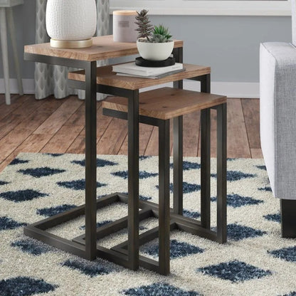 Centra Nesting Tables Set Of 3 Pieces Modern Space-Saving Side Tables