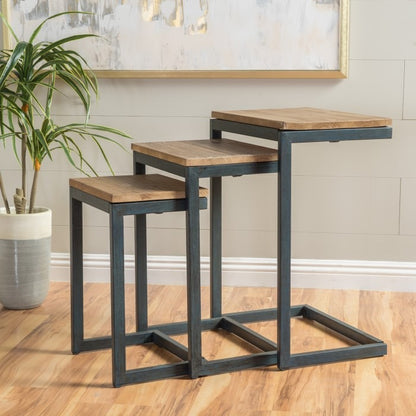 Centra Nesting Tables Set Of 3 Pieces Modern Space-Saving Side Tables