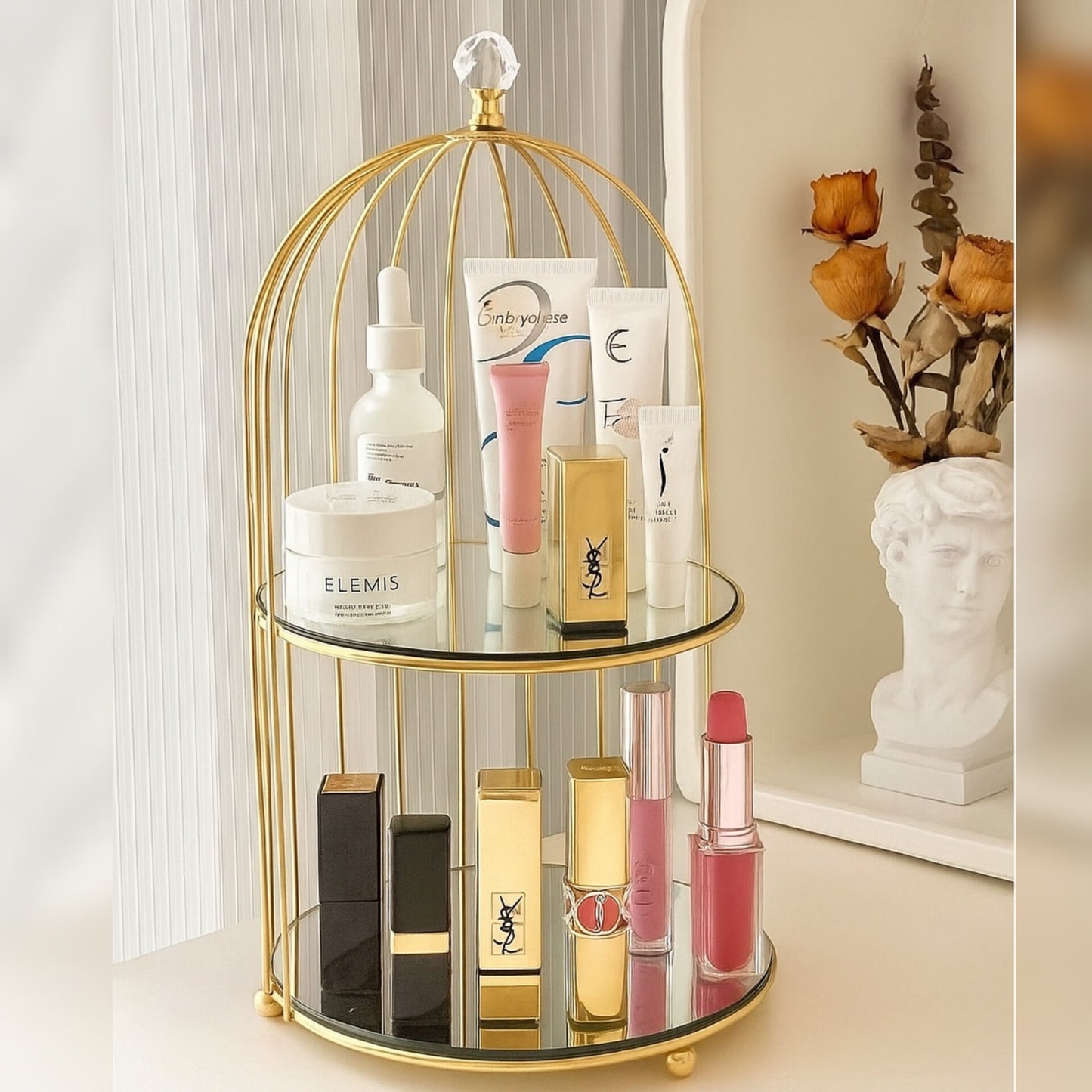 2-Tier Birdcage Makeup Organizer Araish Khana