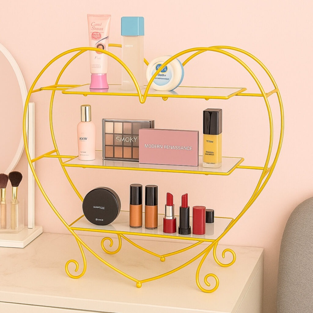 3-Tier Heart-Shaped Makeup Organizer Araish Khana