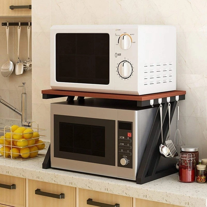 Kitchen Microwave Oven Rack Space-Saving Storage Stand