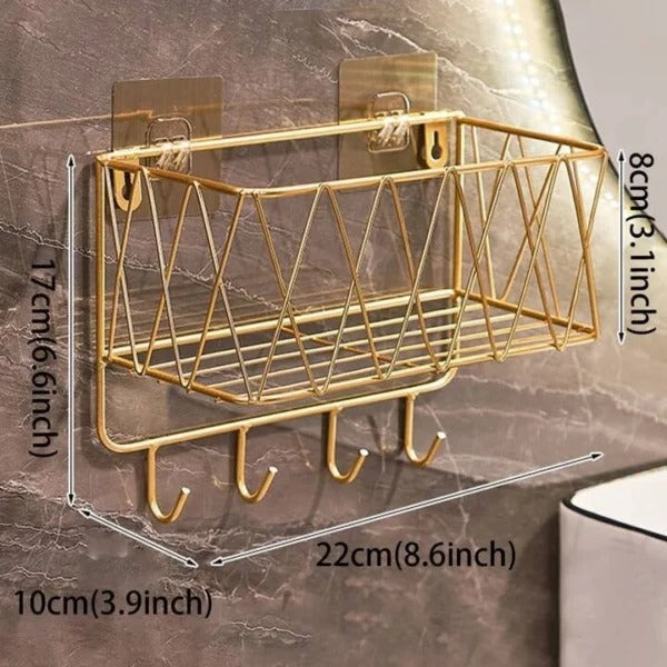 Multipurpose Wall-Mounted Storage Rack Space-Saving Organizer by Araish Khana